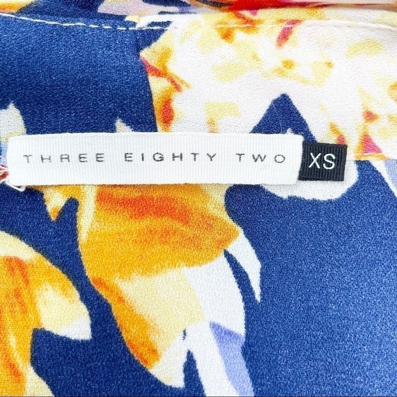 THREE EIGHTY TWO REVOLVE Blue Floral Surplice Top - Picture 6 of 7